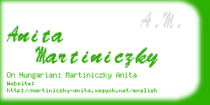 anita martiniczky business card